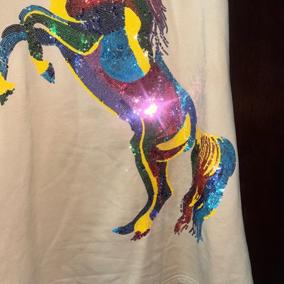 QOS Tan Multi Horse Dress - Picture 7 of 10